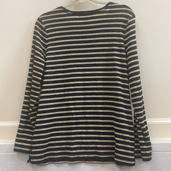 Lauren Ralph Lauren women’s 1X plus black and gold striped top - Picture 4 of 4